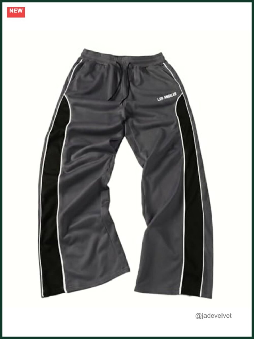 Men's Baggy Track Pants Y2k Wide Leg Color Block Sweatpants Drawstring Elastic
